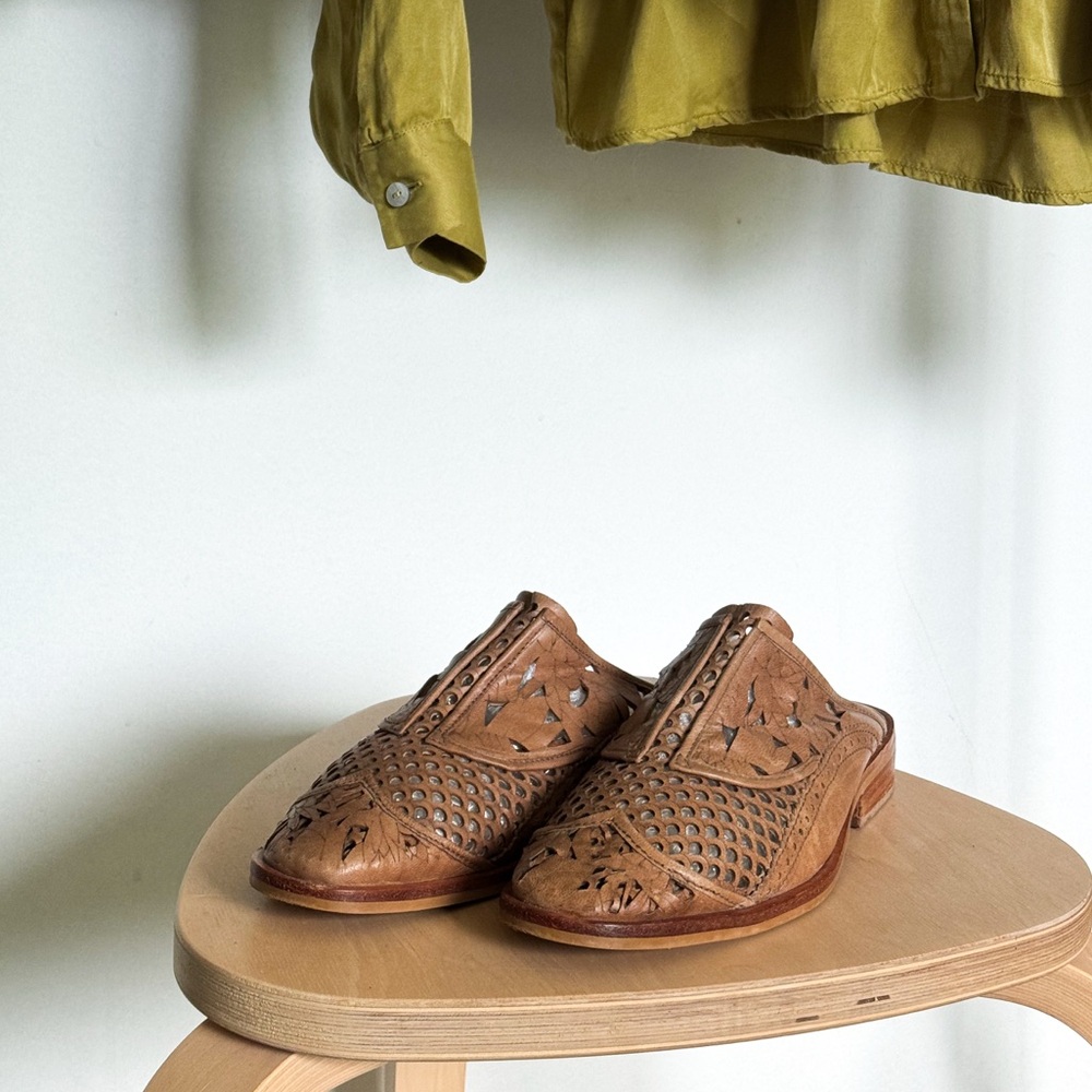 Free People Paramount Slip-On Leather Loafer Cognac Brown - Size 38 (7.5 US)